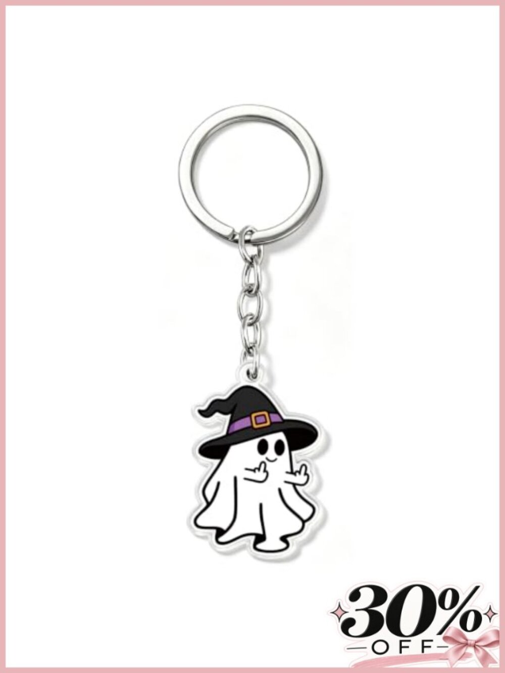 Acrylic Ghost Keychain Halloween Bag Charm Spooky Women's Accessory